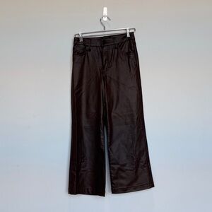 Kut from the Kloth Brown Faux Leather Wide Leg Pants